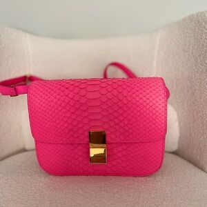 CELINE Classic Box Python Bag | Neon Pink | Authentic | Rare Collector Piece